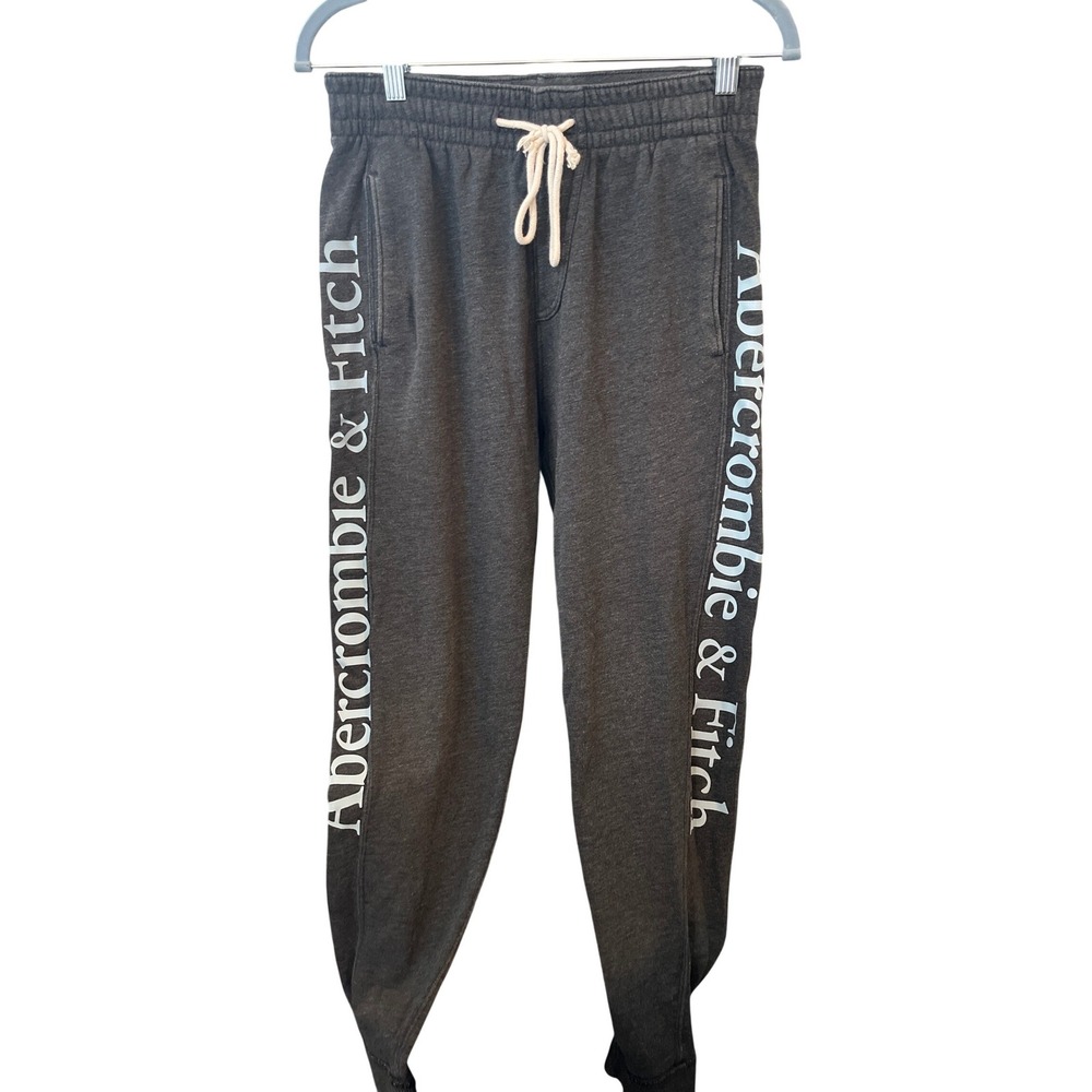 Y2K Abercrombie Fitch Charcoal Gray Big Logo‎ Jogger Size XS